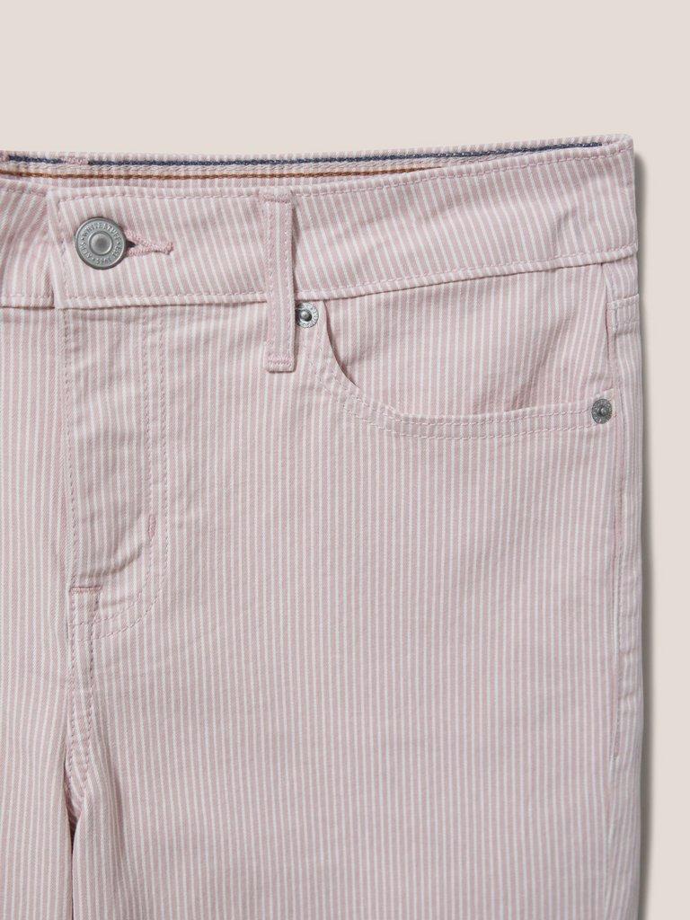 Blake Straight Crop Jean in PINK MLT - FLAT DETAIL