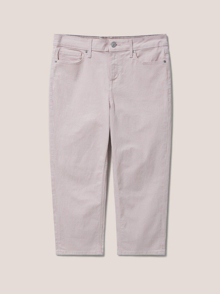 Blake Straight Crop Jean in PINK MLT - FLAT FRONT