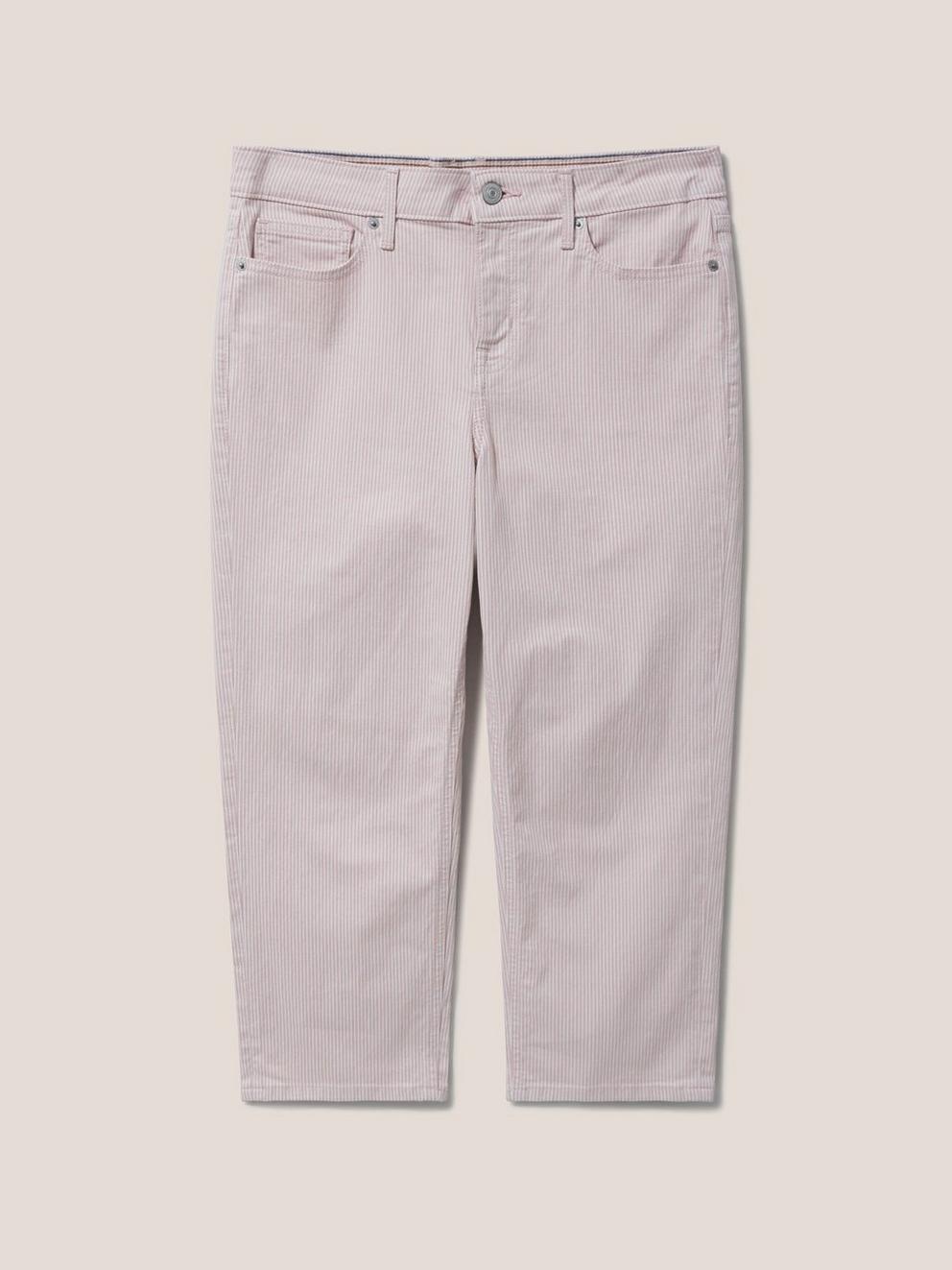 Blake Straight Crop Jean in PINK MLT - FLAT FRONT