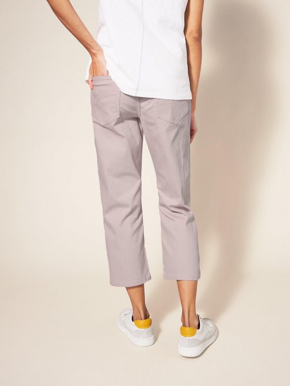 Blake Straight Crop Jean in PINK MLT - MODEL BACK