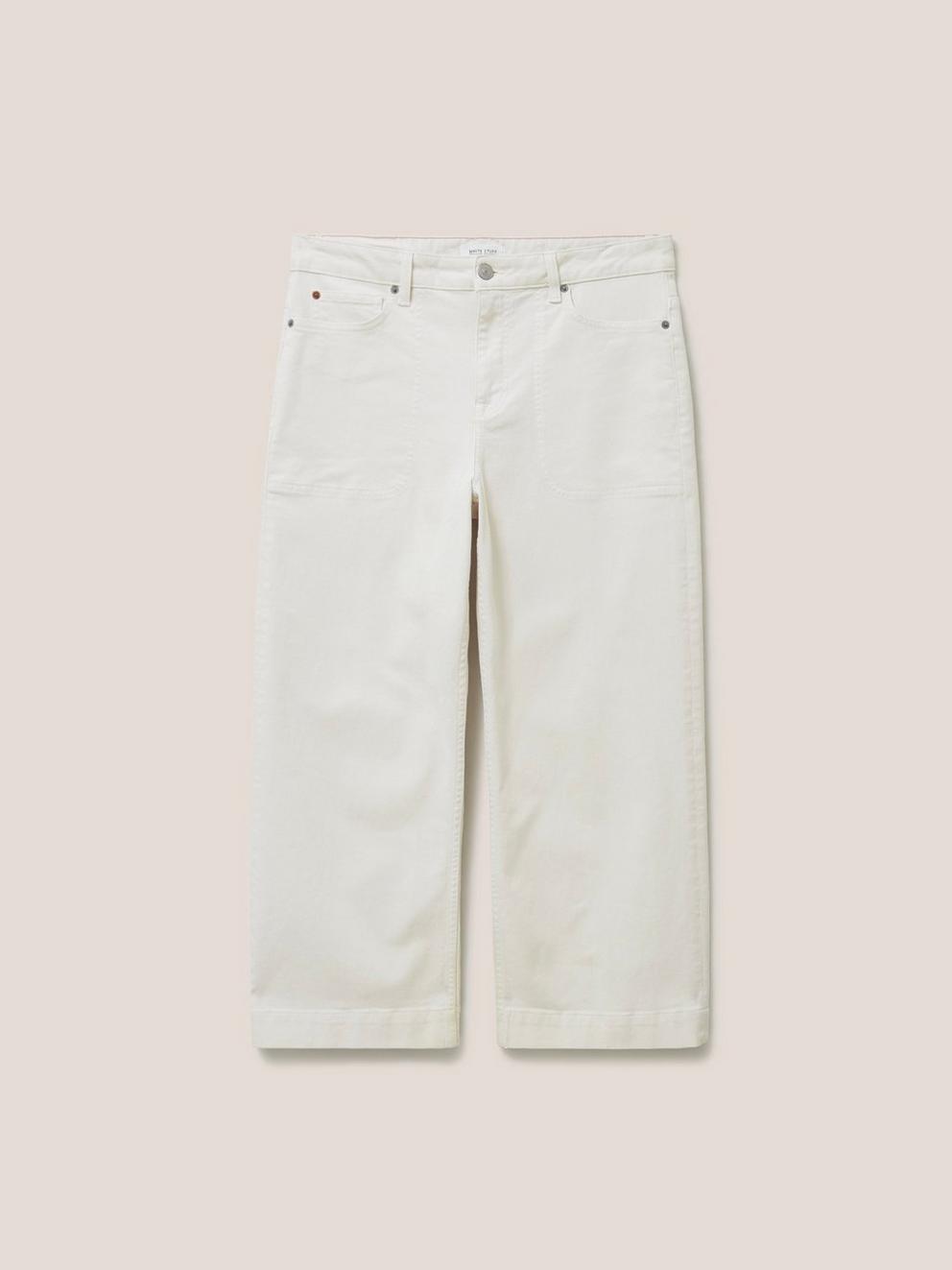 Tia Wide Leg Cropped Jean in LGT NAT - FLAT FRONT