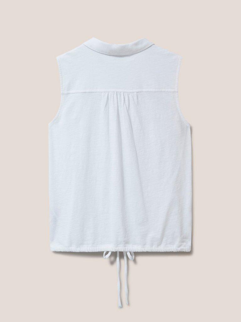 Flowing Grasses Sleeveless Jersey Shirt in BRIL WHITE - FLAT BACK