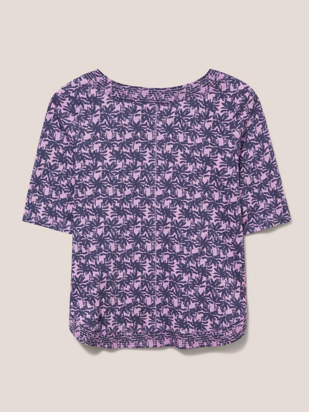 Weaver Short Sleeve Casual Tee in PURPLE MLT - FLAT BACK