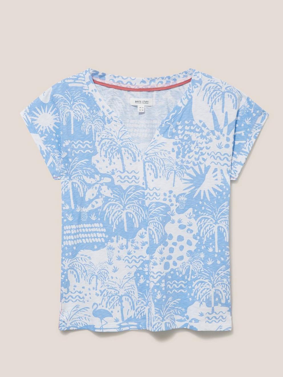 NELLY PRINT TEE in BLUE PR - FLAT FRONT