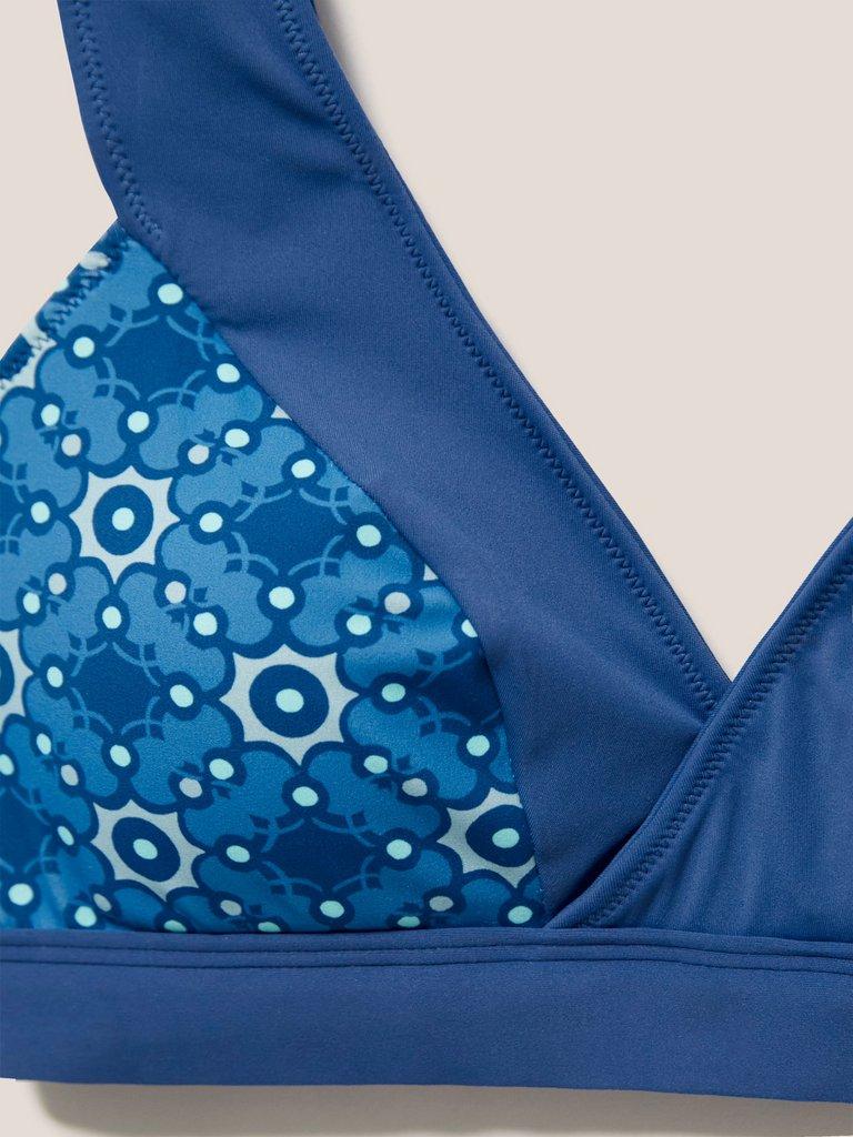 Sofia Reversible Bikini Top in BLUE MLT - FLAT DETAIL