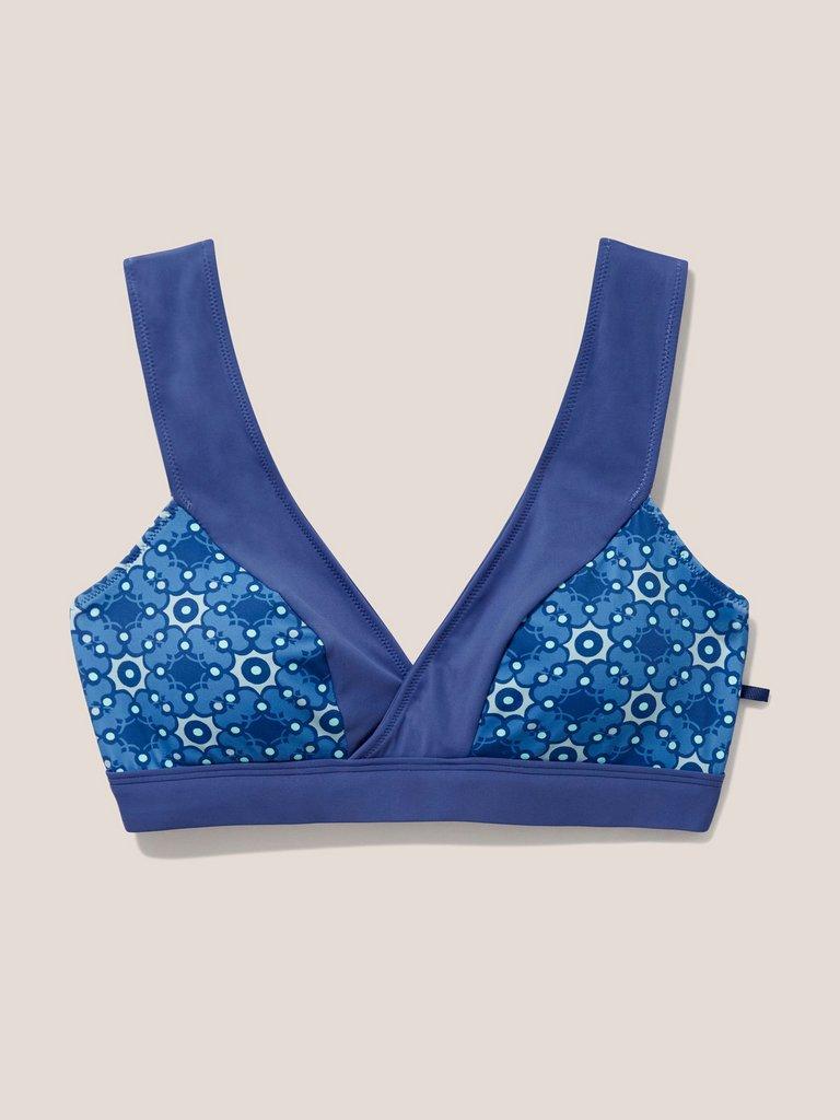 Sofia Reversible Bikini Top in BLUE MLT - FLAT FRONT