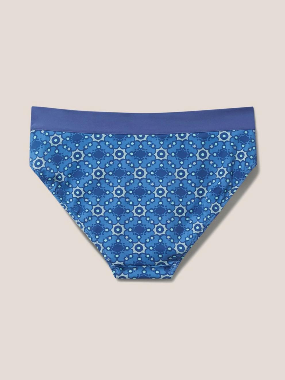 Sofia Reversible Bikini Bottom in BLUE MLT - FLAT BACK