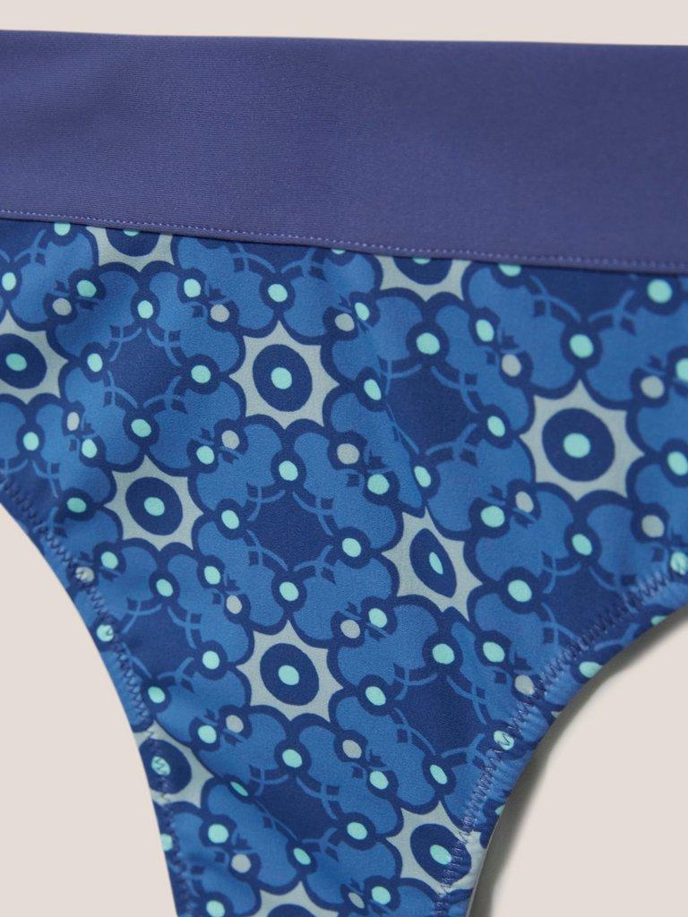 Sofia Reversible Bikini Bottom in BLUE MLT - FLAT DETAIL