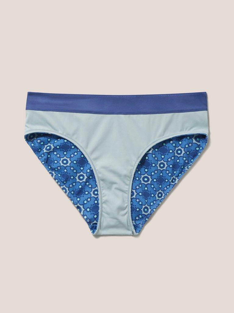 Sofia Reversible Bikini Bottom in BLUE MLT - FLAT FRONT