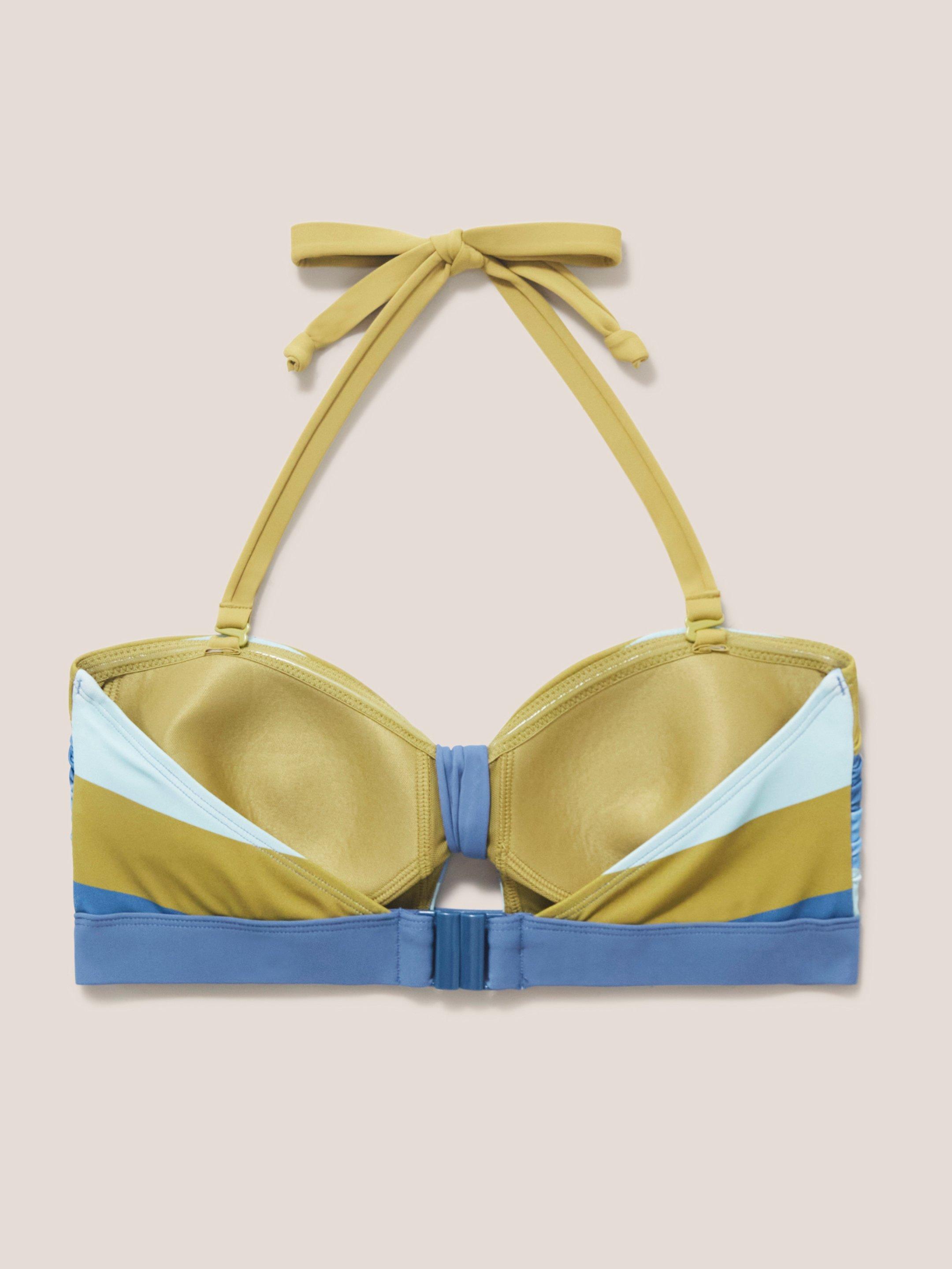 Belle Bandeau Bikini Top in BLUE MLT - FLAT BACK