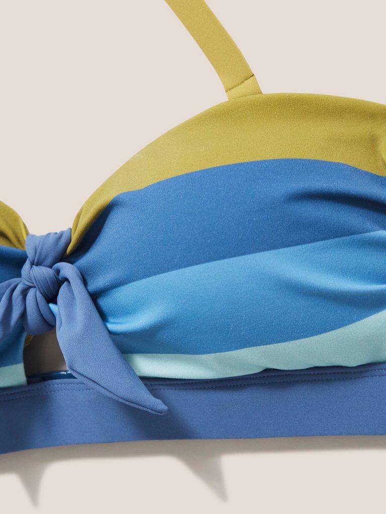 Belle Bandeau Bikini Top in BLUE MLT - FLAT DETAIL