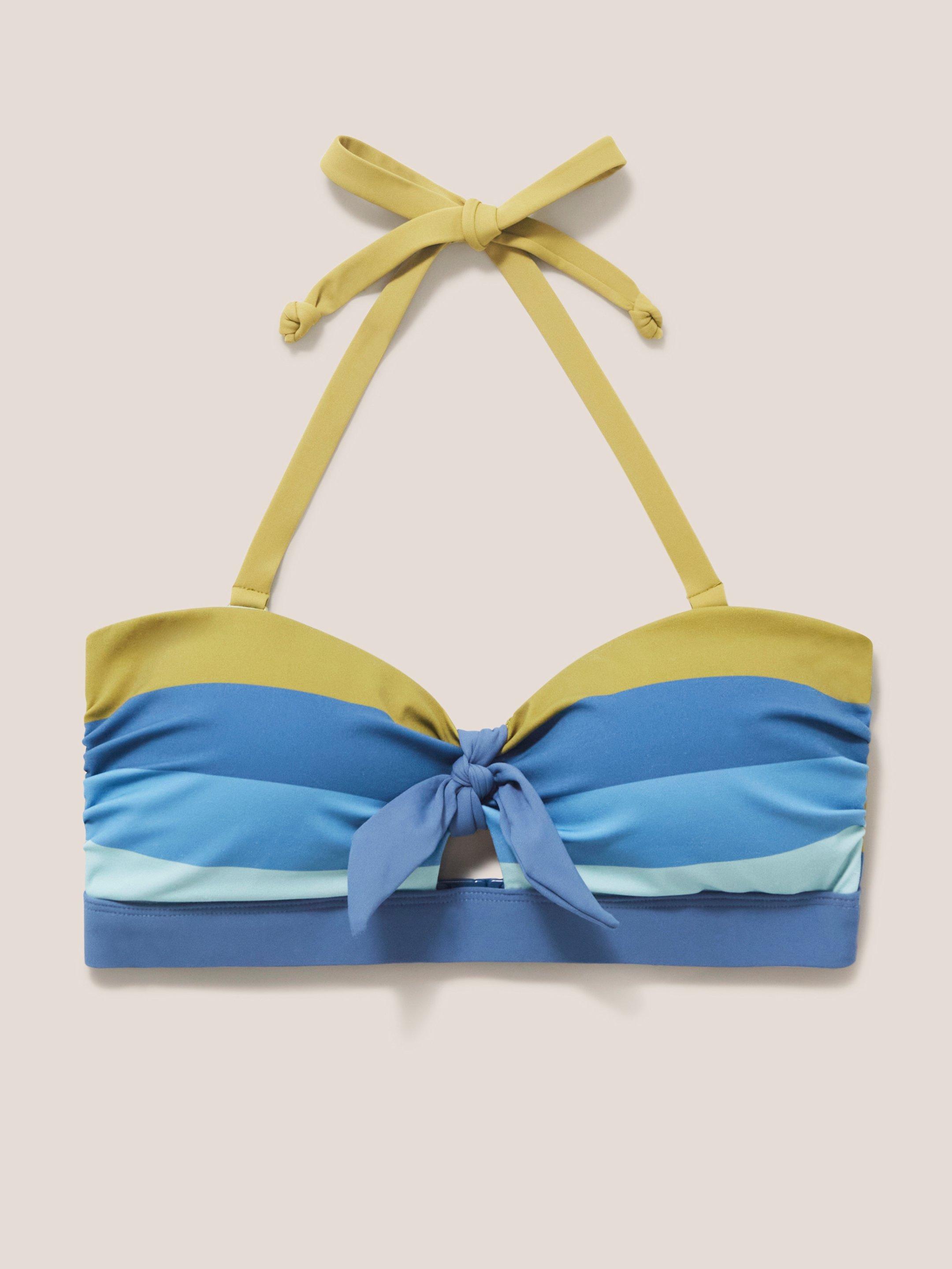 Belle Bandeau Bikini Top in BLUE MLT - FLAT FRONT
