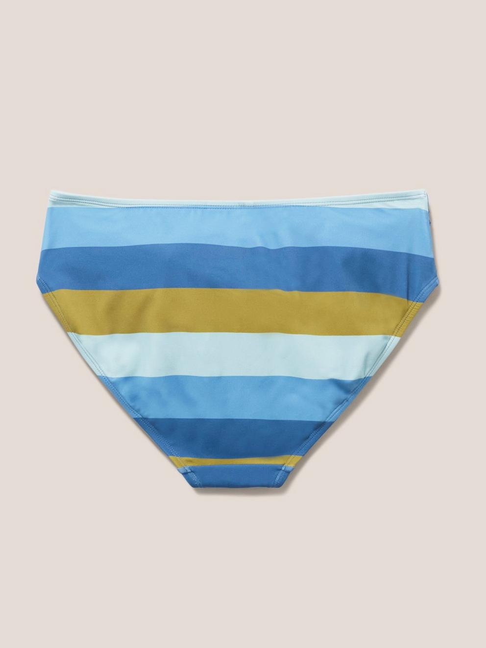 Belle High Leg Bikini Bottom in BLUE MLT - FLAT BACK
