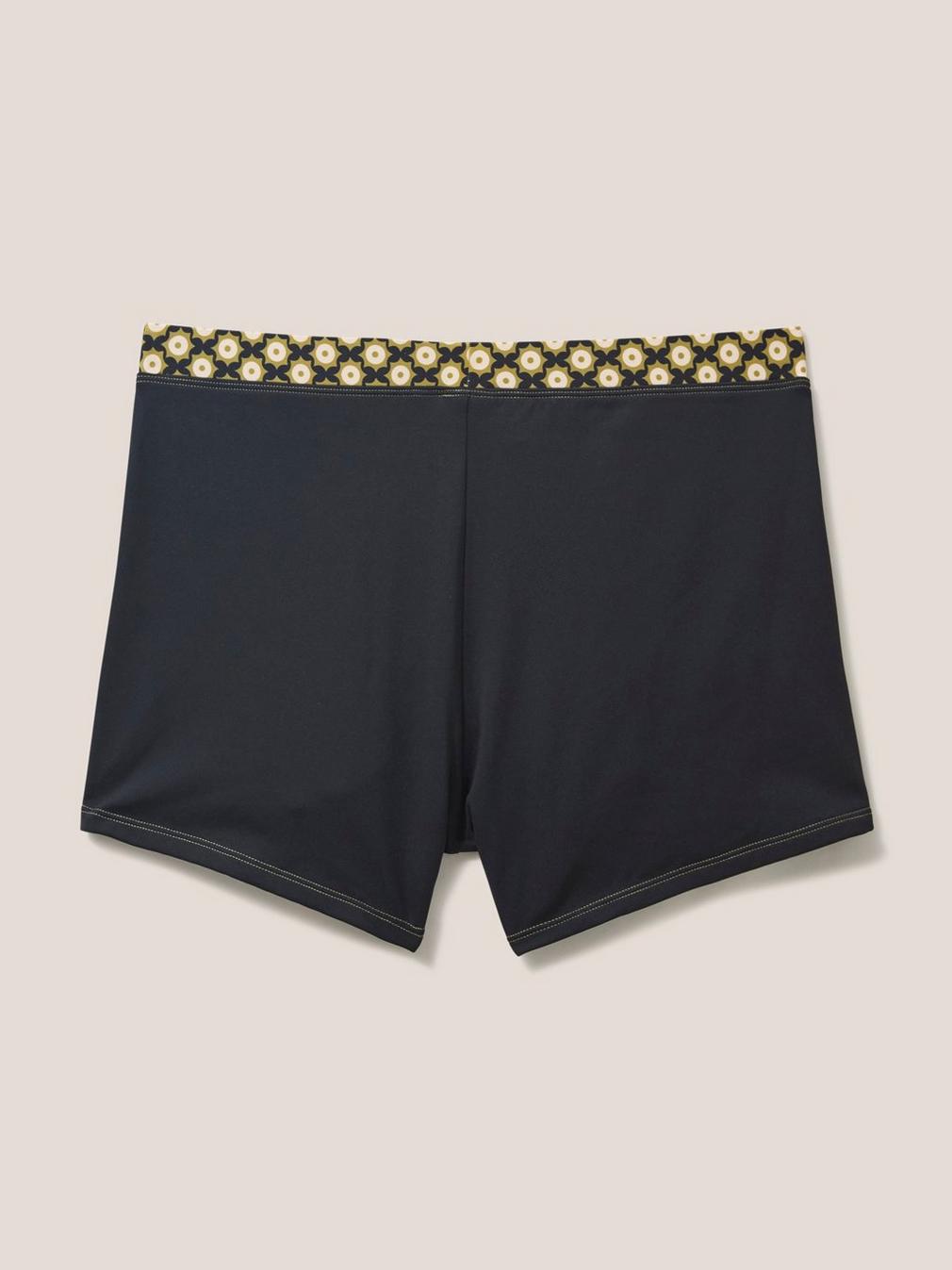 Bay Swim Short in BLK MLT - FLAT BACK