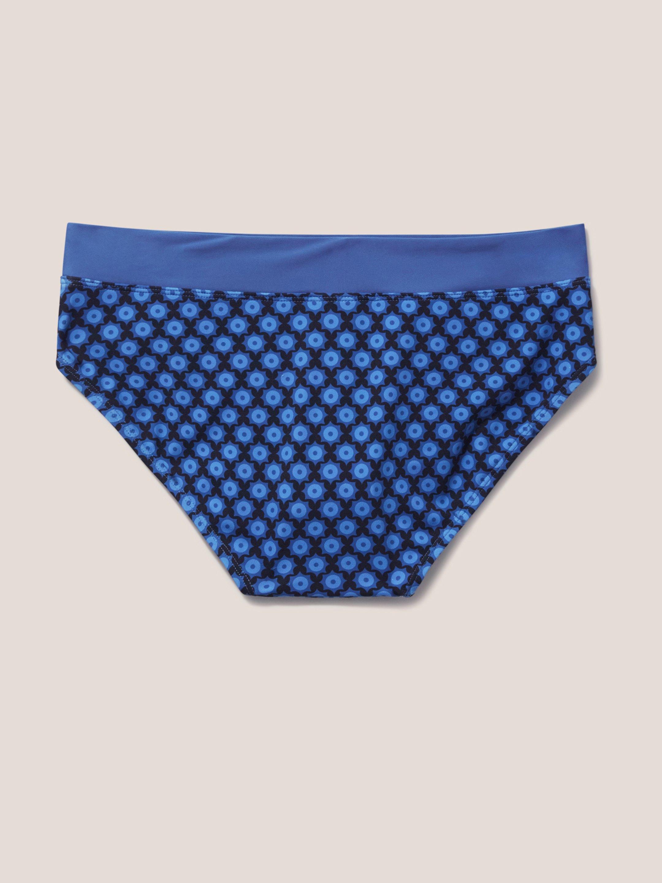 Tally Classic Bikini Bottom in BLUE MLT - FLAT BACK