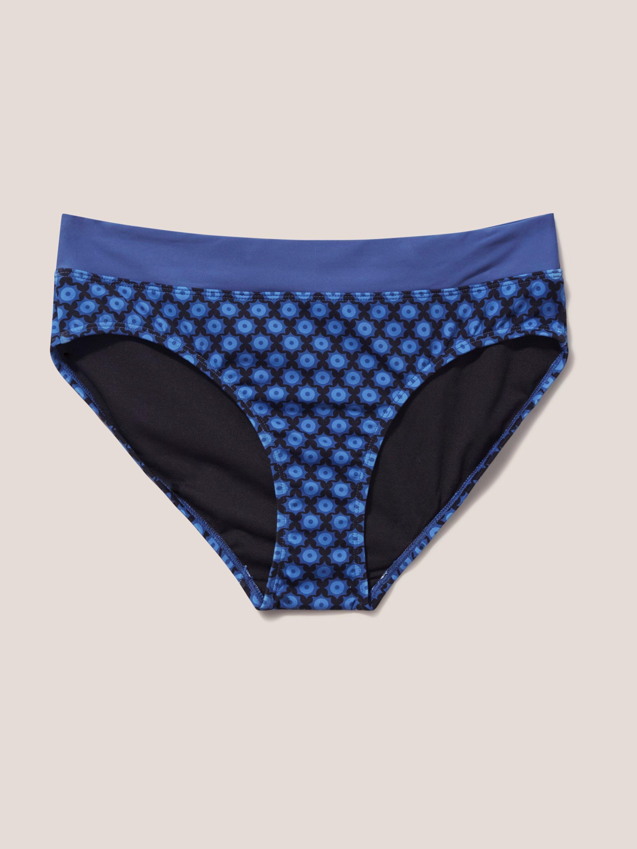 Tally Classic Bikini Bottom in BLUE MLT - FLAT FRONT