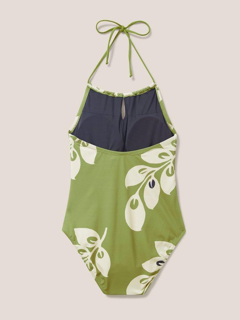 Tamarin High Leg Swimsuit in GREEN MLT - FLAT BACK
