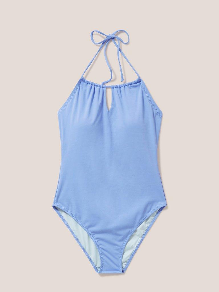 Tamarin High Leg Swimsuit in MID BLUE - FLAT FRONT