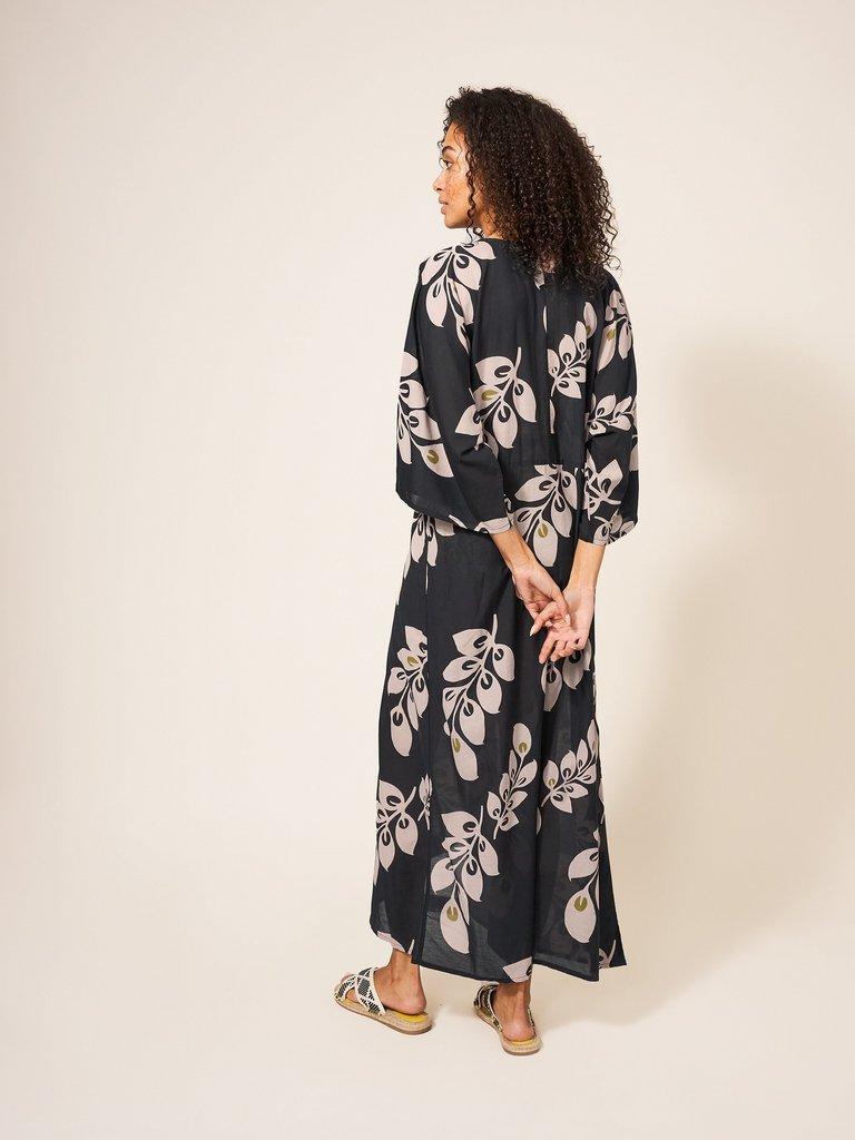 Cleo Cover Up in BLK MLT - MODEL BACK