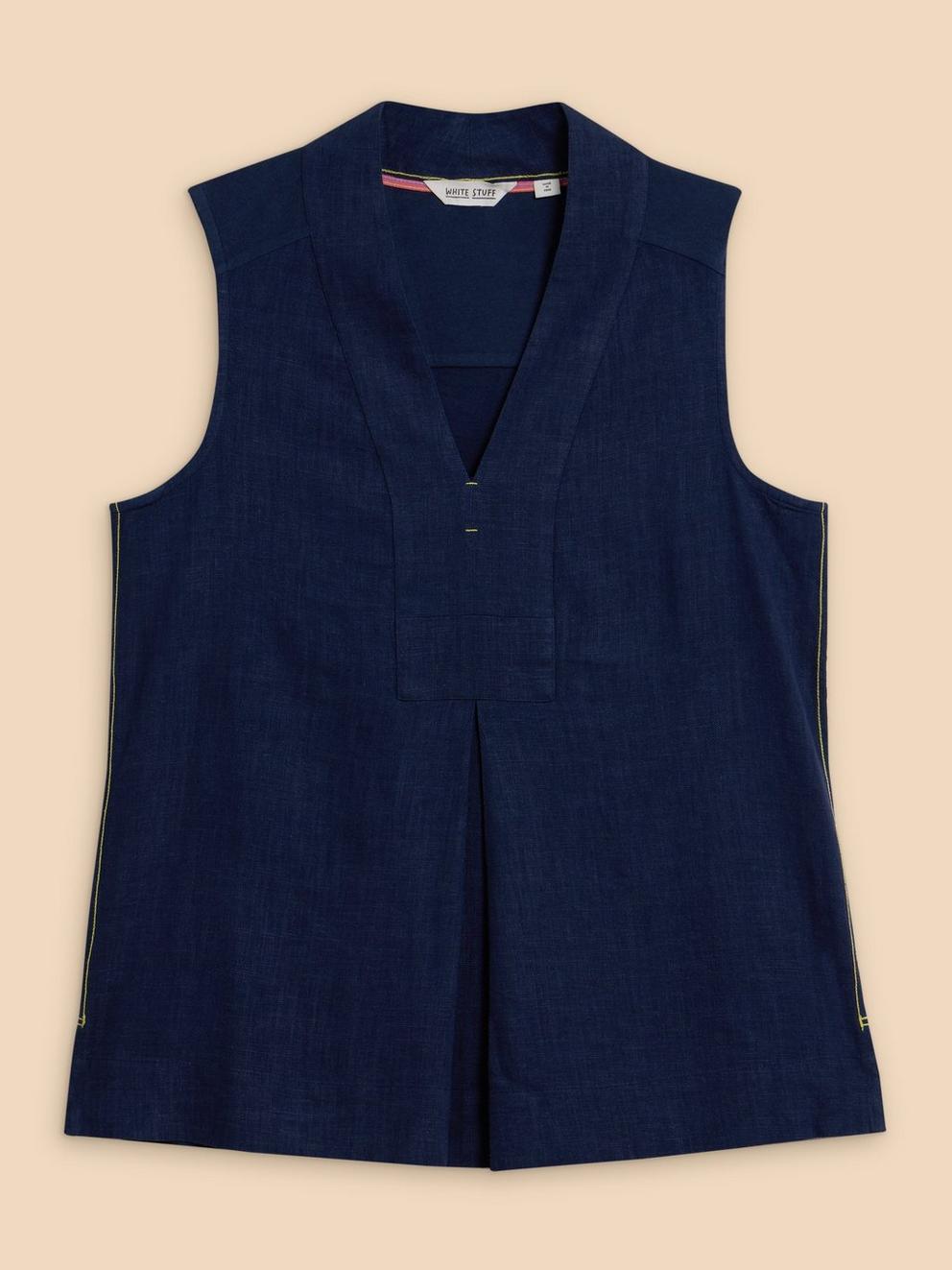 CELIA JERSEY MIX SHIRT in FR NAVY - FLAT FRONT