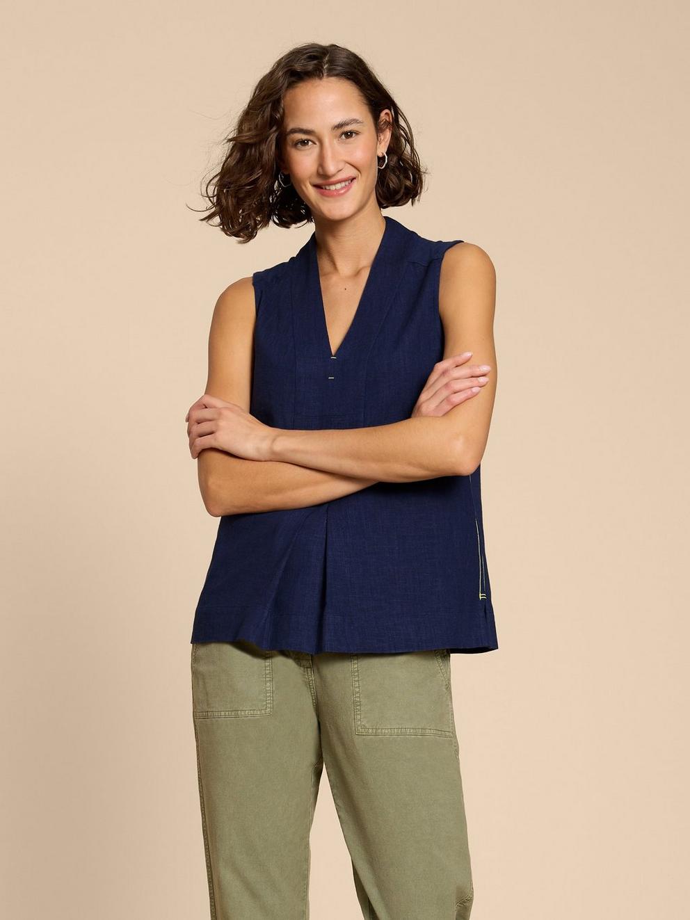 CELIA JERSEY MIX SHIRT in FR NAVY - LIFESTYLE