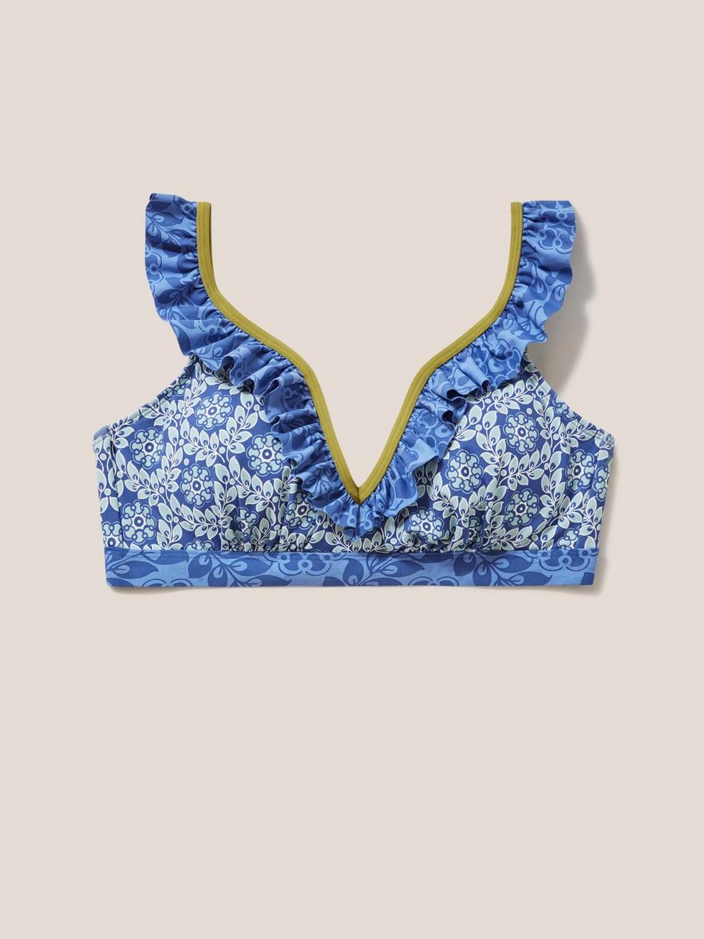 Beth Bikini Top in BLUE MLT - FLAT FRONT