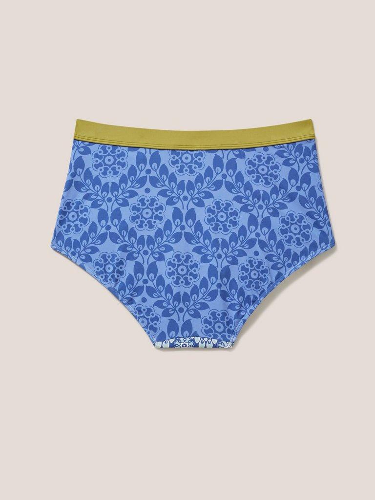 Beth High Waist Bikini Bottom in BLUE MLT - FLAT BACK