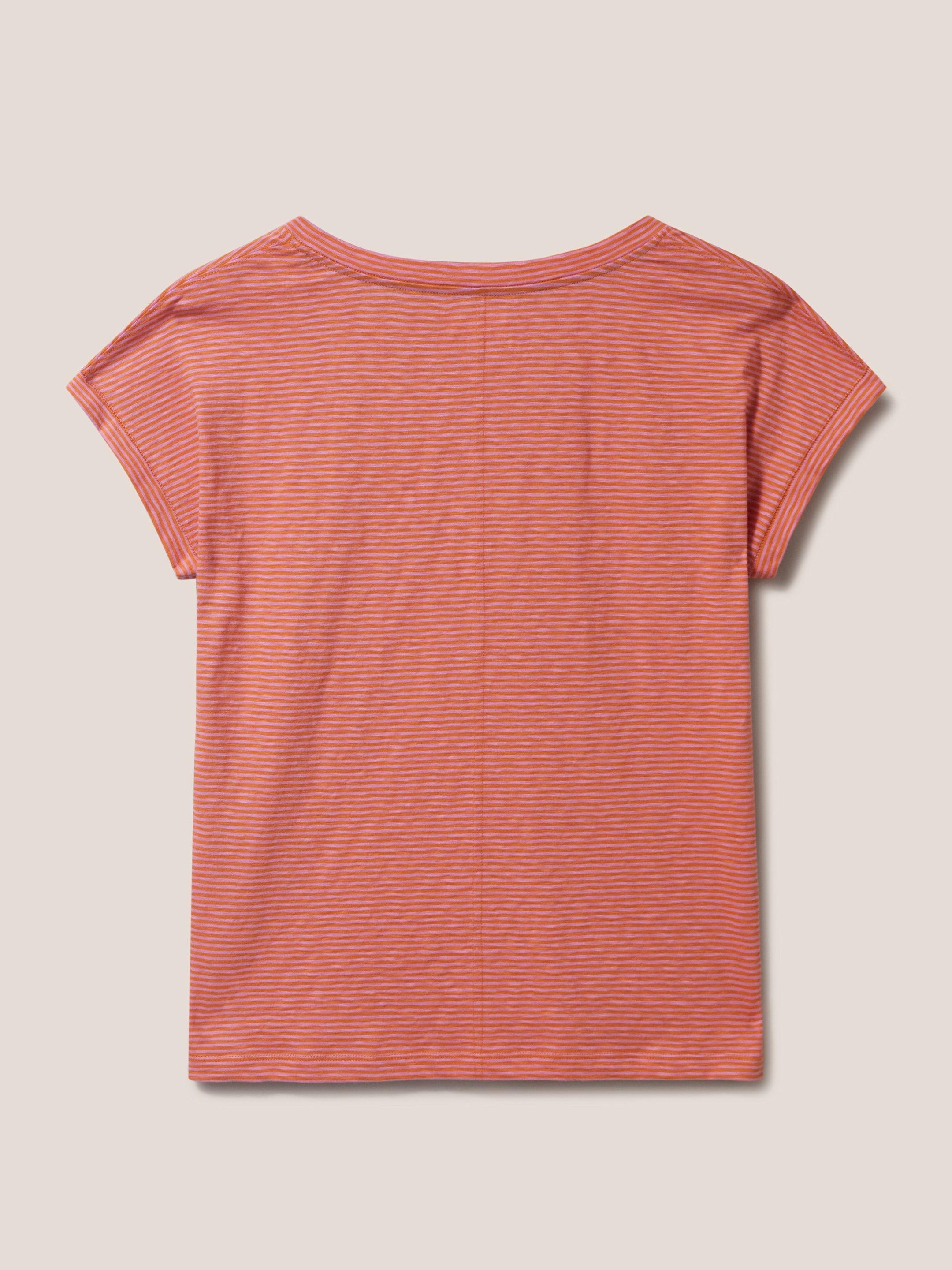 NELLY STRIPE TEE in ORANGE MLT - FLAT BACK