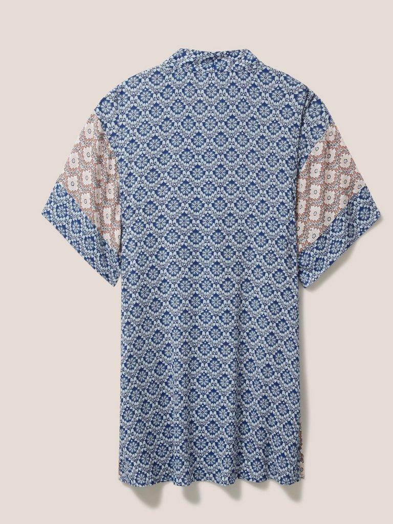 Coastal Printed Kimono in BLUE MLT - FLAT BACK