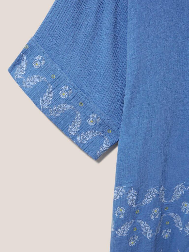 Kaylee Embroidered Kimono in MID BLUE - FLAT DETAIL