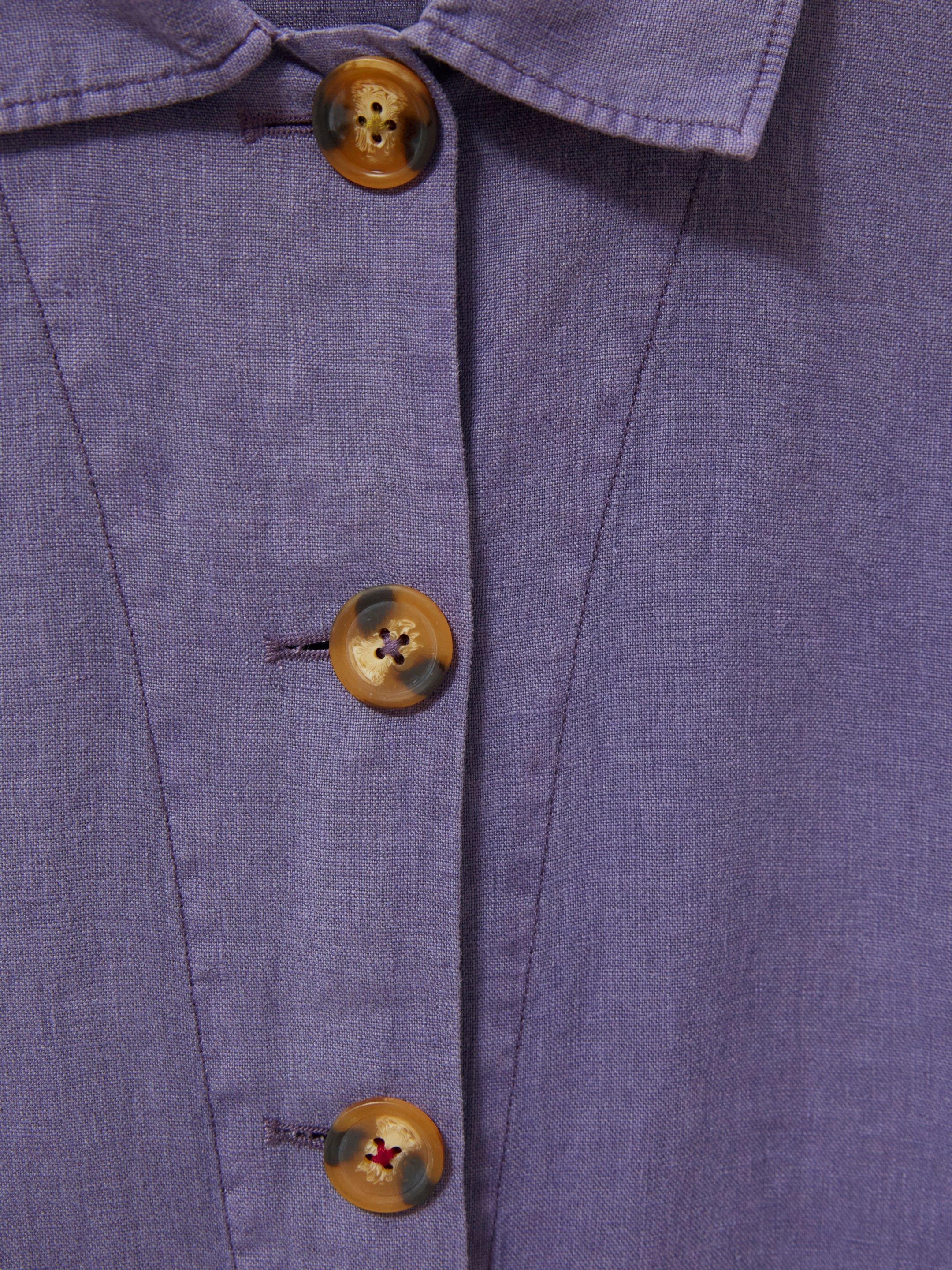 Carrie Linen Jacket in DUS PURPLE - FLAT DETAIL