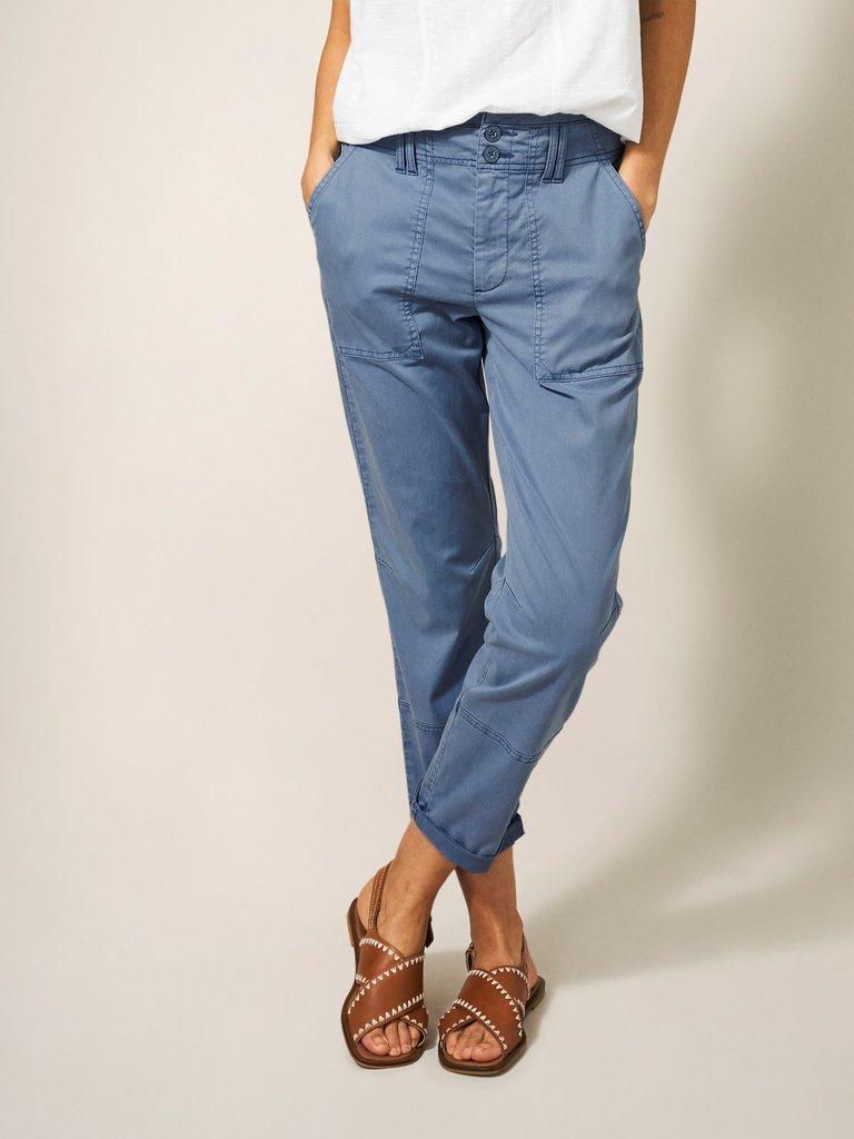 Blaire Trouser in LGT BLUE - MODEL FRONT