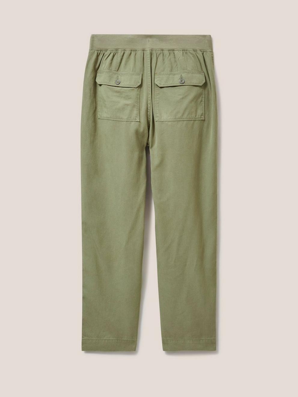 Frederika Trouser in MID GREEN - FLAT BACK