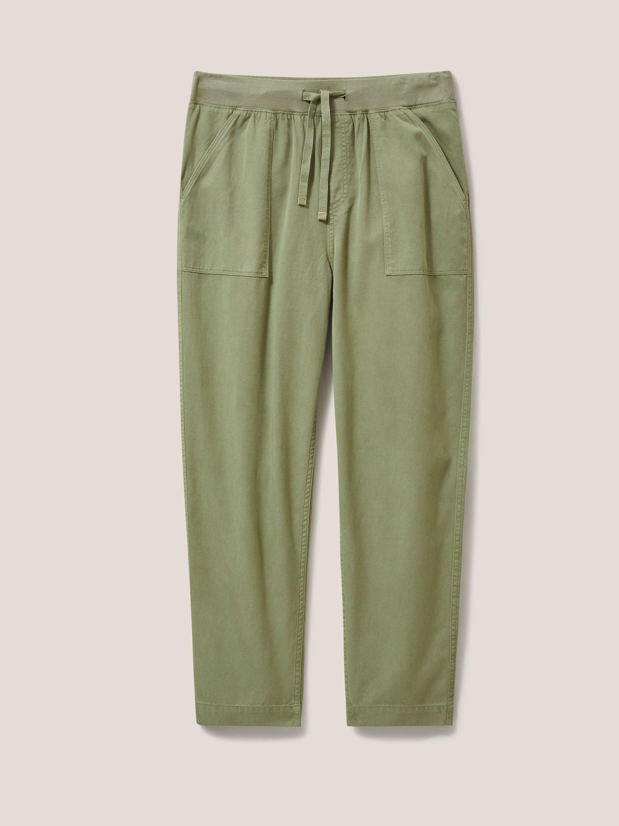 Frederika Trouser in MID GREEN - FLAT FRONT