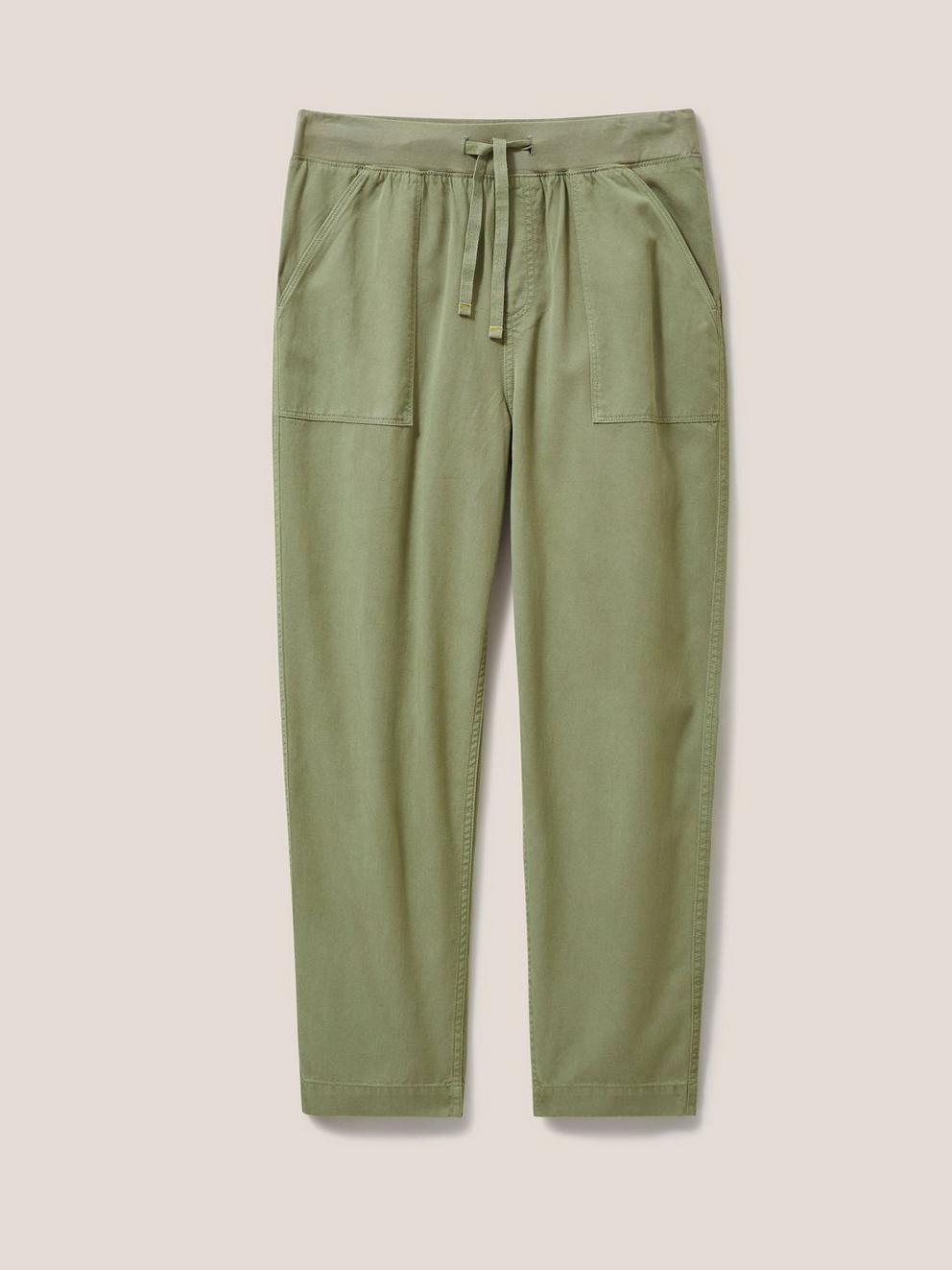 Frederika Trouser in MID GREEN - FLAT FRONT