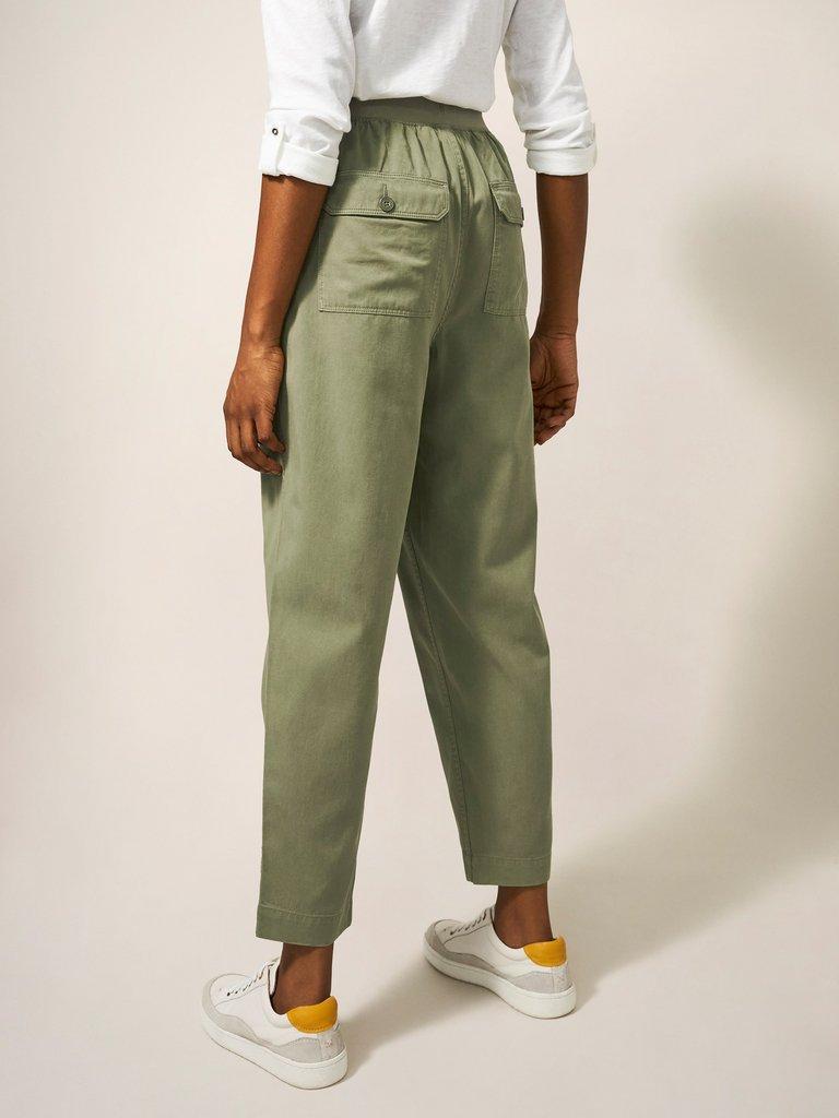 Frederika Trouser in MID GREEN - MODEL BACK