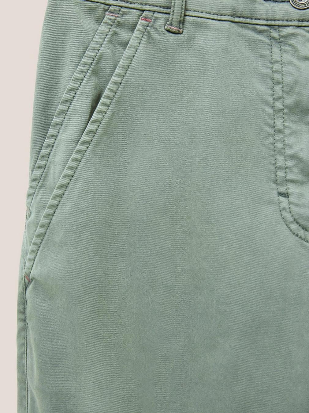 Everleigh Cargo Trouser in MID GREEN - FLAT DETAIL