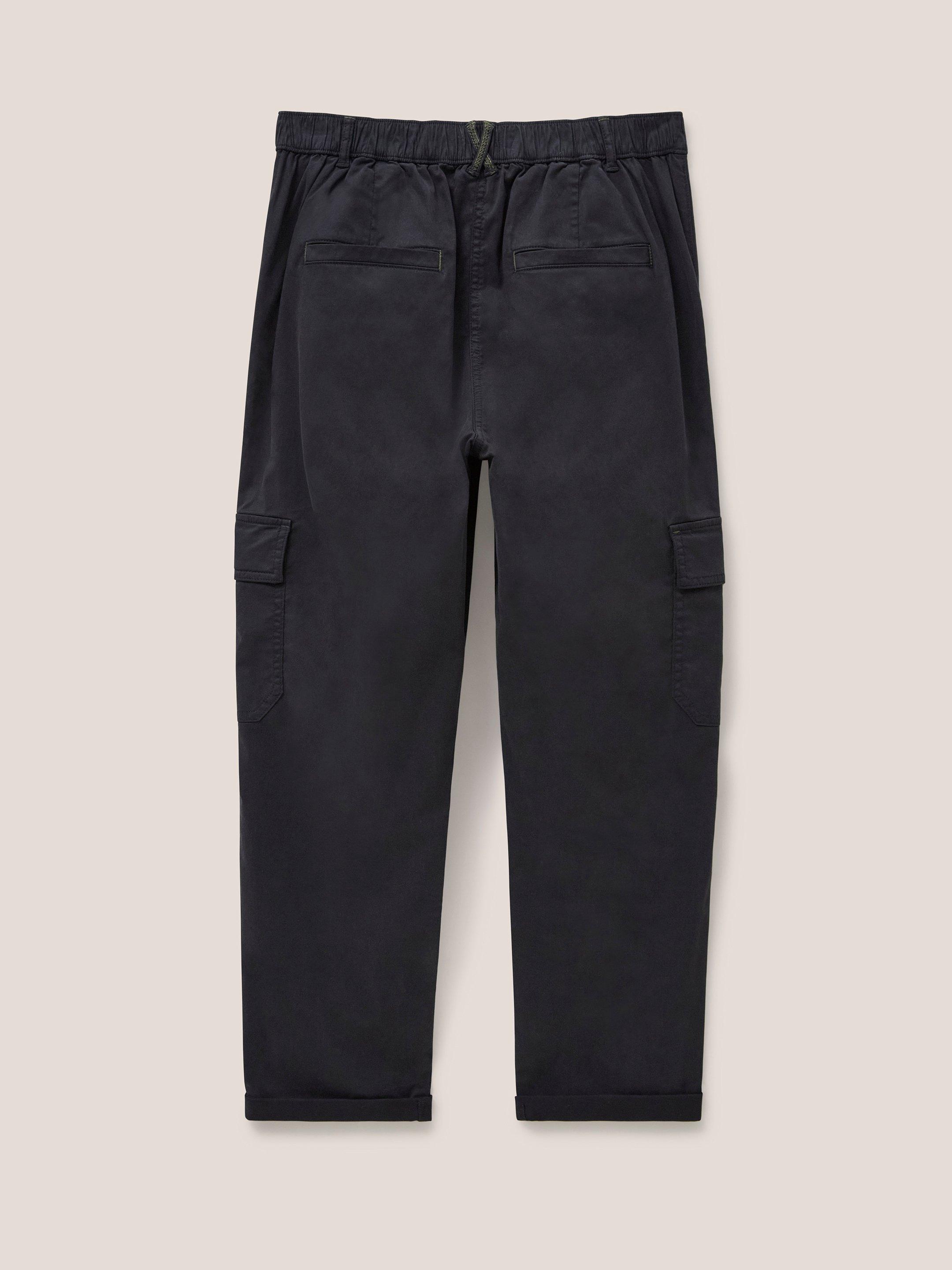 Everleigh Cargo Trouser in WASHED BLK - FLAT BACK