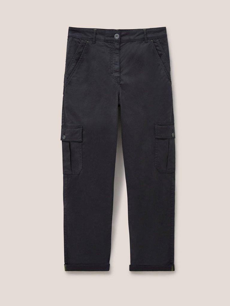 Everleigh Cargo Trouser in WASHED BLK - FLAT FRONT