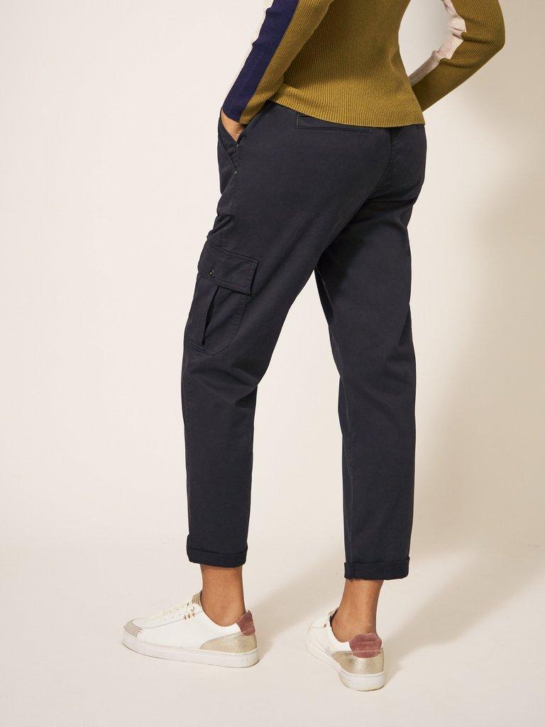 Everleigh Cargo Trouser in WASHED BLK - MODEL BACK