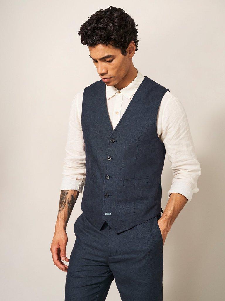 Linen hot sale waistcoat mens