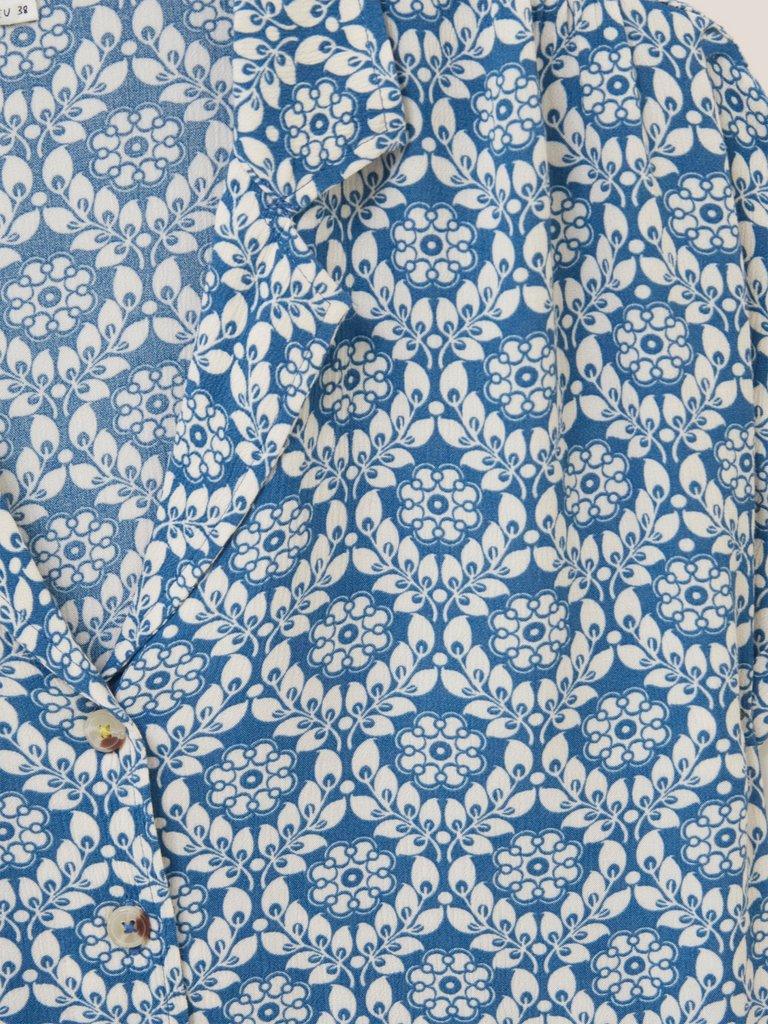 Albie Crinkle Resort Shirt in BLUE MLT - FLAT DETAIL