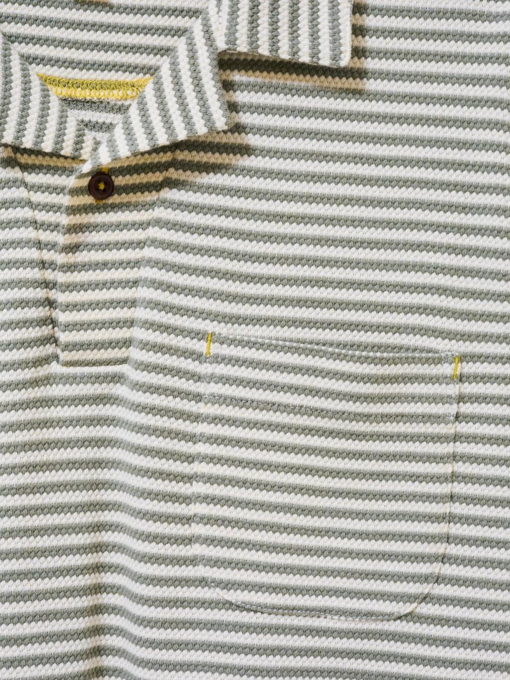 Revere Stripe Polo in MINT GREEN - FLAT DETAIL