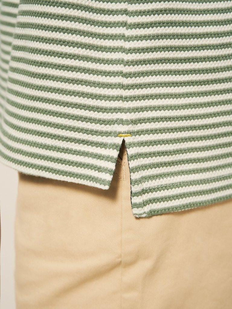 Revere Stripe Polo in MINT GREEN - MODEL DETAIL
