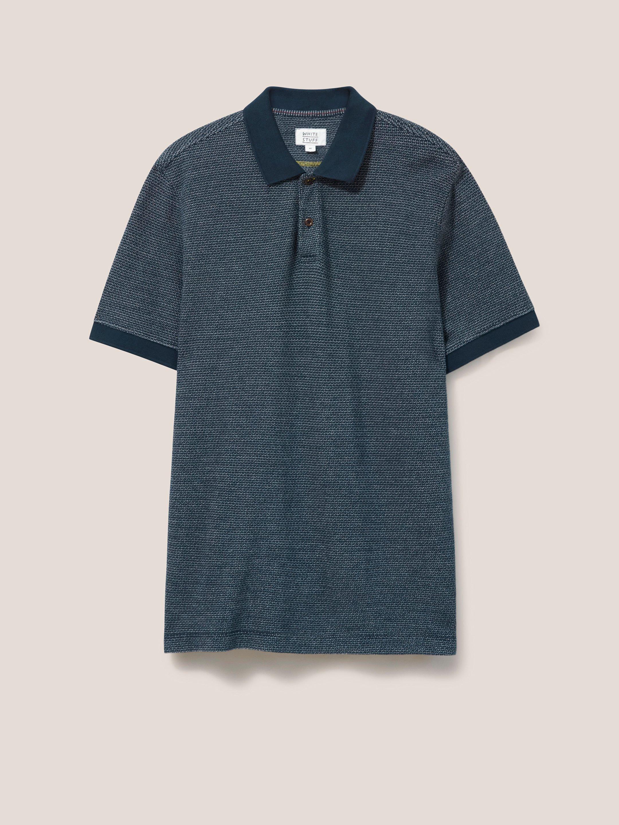 Micro Dot Polo in DEEP BLUE - FLAT FRONT