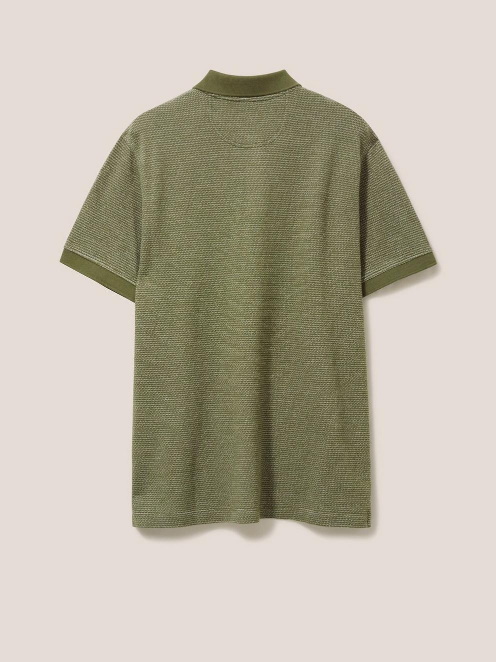 Micro Dot Polo in KHAKI GRN - FLAT BACK