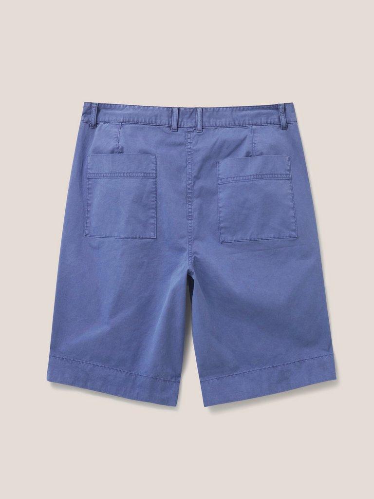 Hayley Organic Chino Shorts in MID BLUE - FLAT BACK