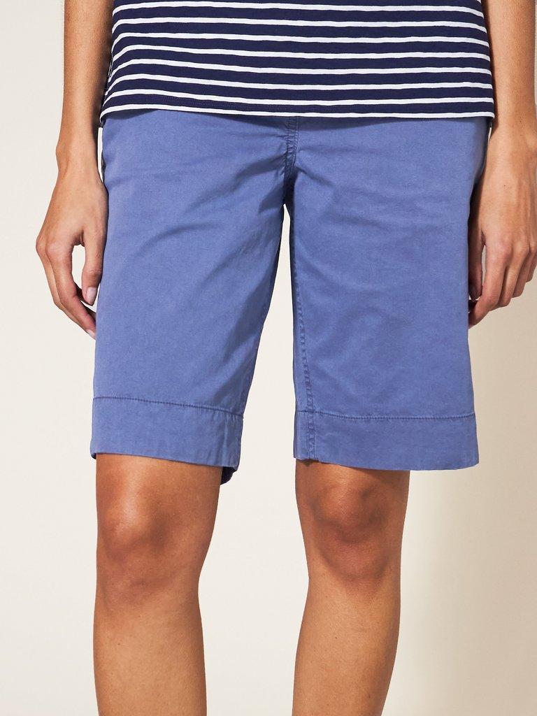 Hayley Organic Chino Shorts in MID BLUE - LIFESTYLE