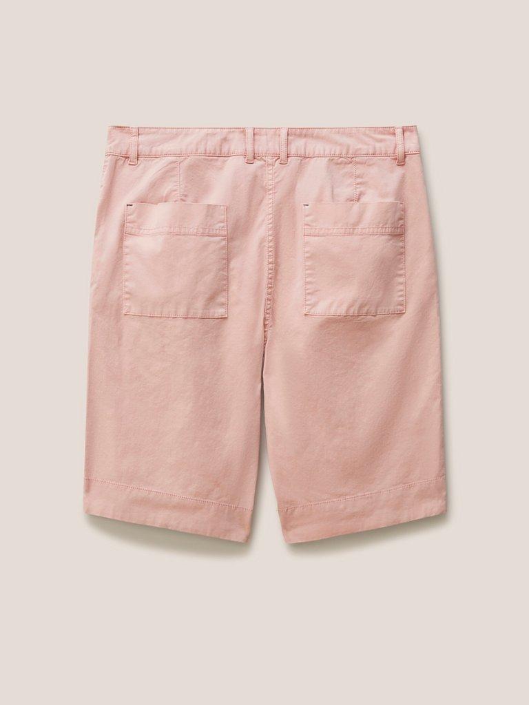 Hayley Organic Chino Shorts in MID PINK - FLAT BACK