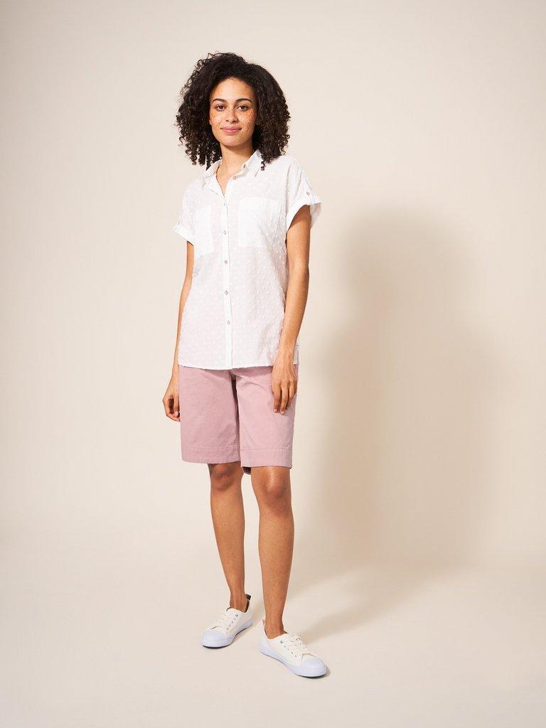 Hayley Organic Chino Shorts in MID PINK - LIFESTYLE